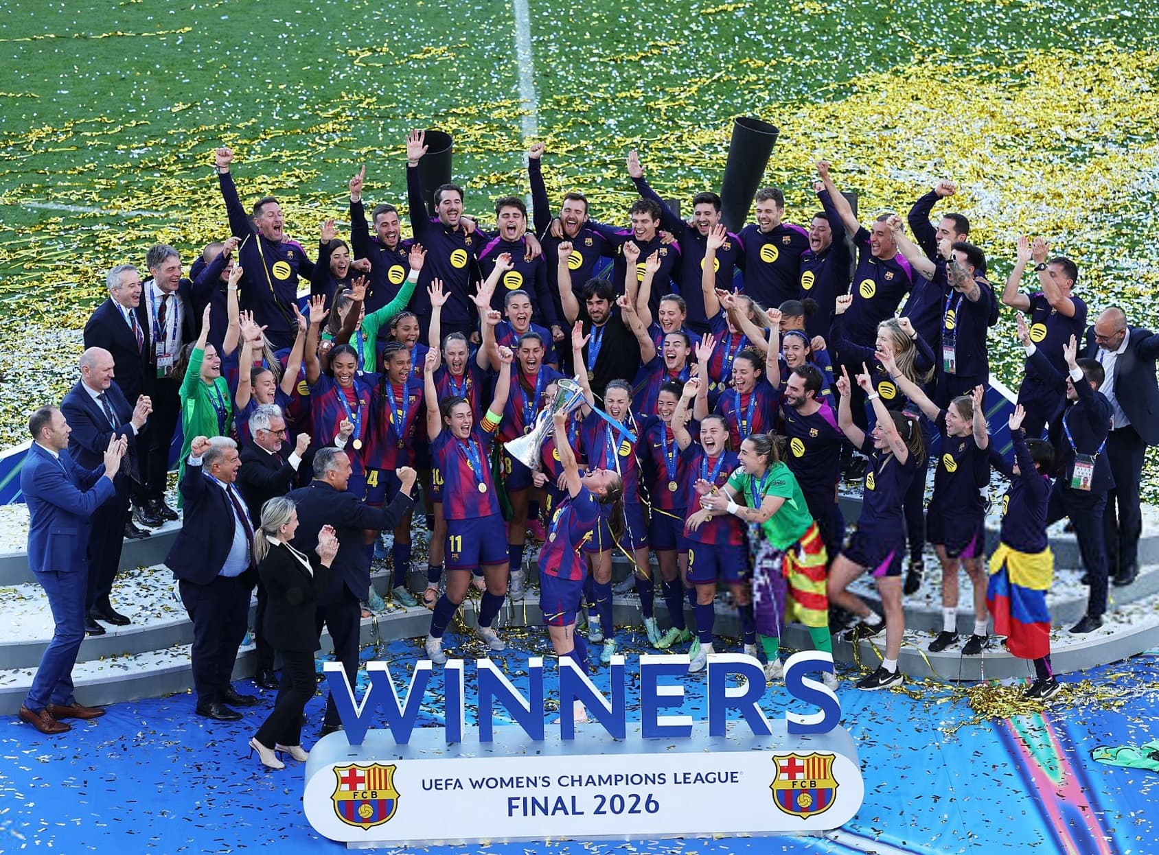 Barcelona women crowned champions of europe with 4–0 rout of Lyon