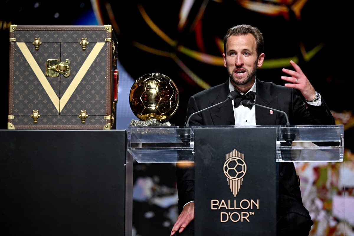 Harry Kane delivers emotional Ballon d’Or speech as he thanks family, teammates and former coaches