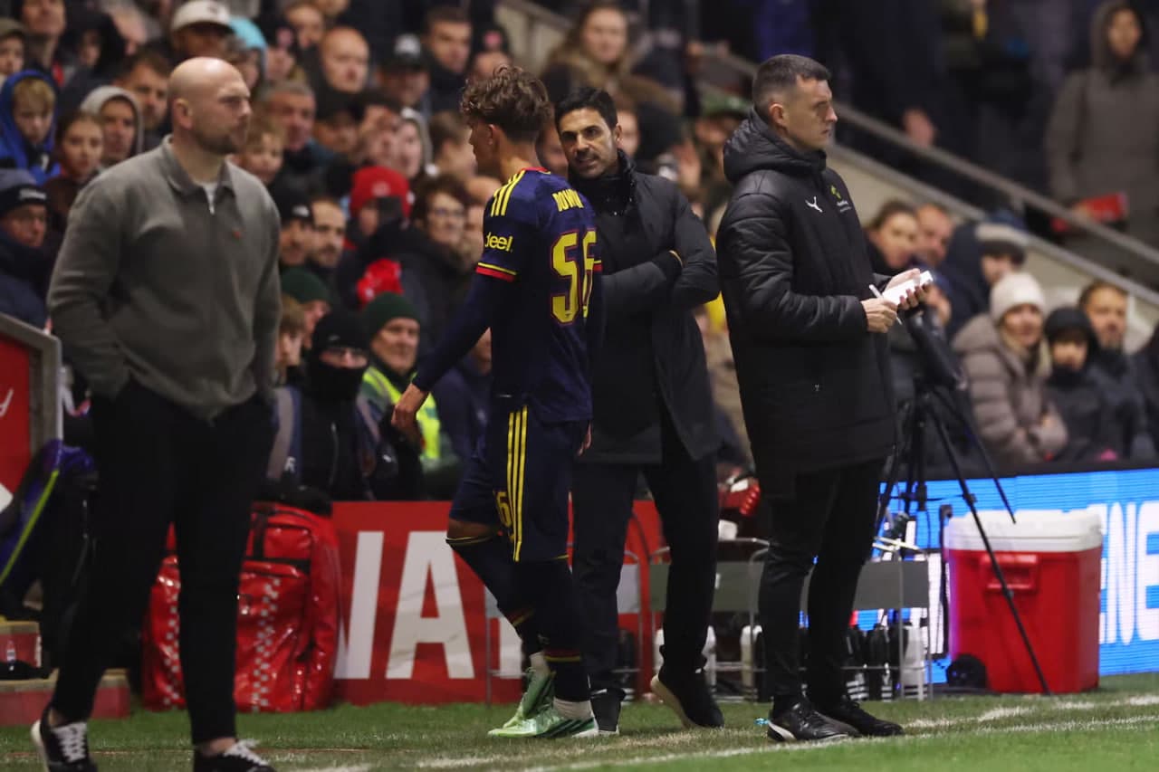Mikel Arteta remains tight-lipped on Max Dowman reaction after 16-year-old’s red card